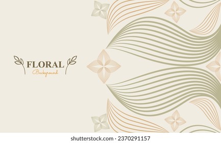 natural background with abstract natural shape, leaf and floral ornament in soft color style design