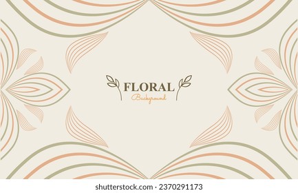 natural background with abstract natural shape, leaf and floral ornament in soft color style design