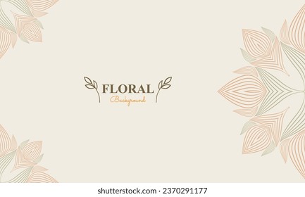 natural background with abstract natural shape, leaf and floral ornament in soft color style design