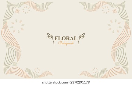 natural background with abstract natural shape, leaf and floral ornament in soft color style design