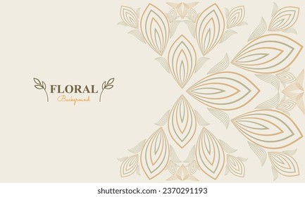 natural background with abstract natural shape, leaf and floral ornament in soft color style design
