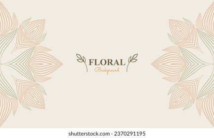 natural background with abstract natural shape, leaf and floral ornament in soft color style design