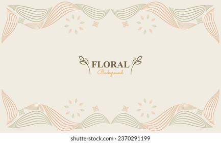fondo natural con forma natural abstracta, hoja y adorno floral en un diseño de color suave