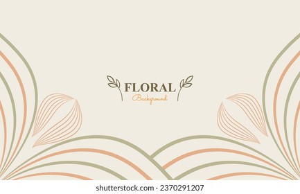 natural background with abstract natural shape, leaf and floral ornament in soft color style design