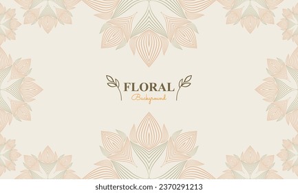 natural background with abstract natural shape, leaf and floral ornament in soft color style design