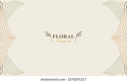 natural background with abstract natural shape, leaf and floral ornament in soft color style design