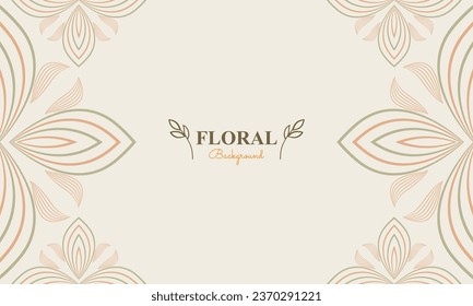 natural background with abstract natural shape, leaf and floral ornament in soft color style design