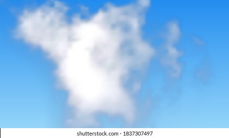 Natural background with cloud on blue sky. Realistic cloud on blue backdrop. Vector illustration