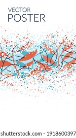 Fondo natural con hojas de color. Póster texturizado con puntos para texto. Diseño plano moderno para el embalaje, publicidad, felicitaciones, redes sociales. Ilustración del vector