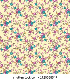 Natural background with colorful  flowers pattern Vector design 