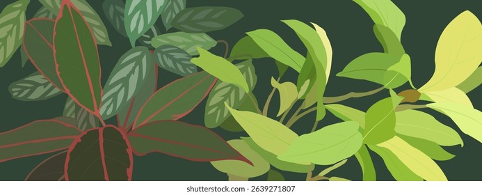 Natural background design inspired by the leaves of ornamental plants in a beautiful garden.