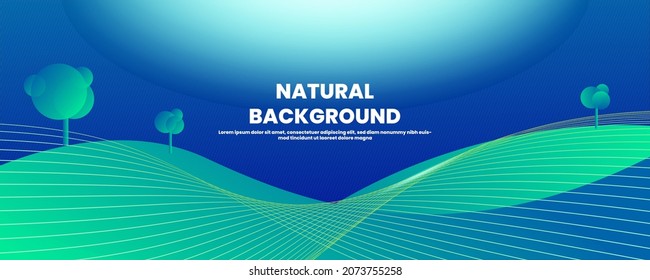 
natural background with flat style.hills and trees
