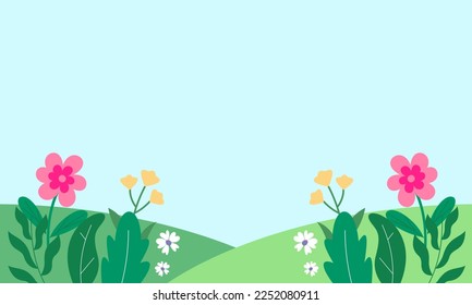 Natural background with flowers vector 