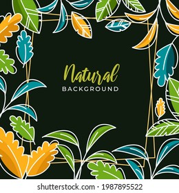 Natural background with frame text 