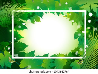 Natural background with green leaves.spring season vector Illustrator design.