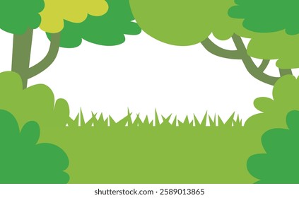 Natural background illustration material with many plants