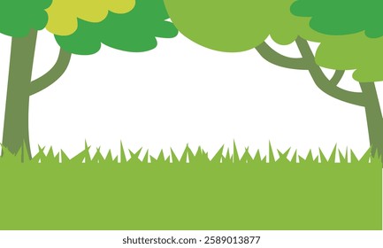 Natural background illustration material with many plants