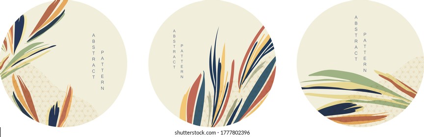 Fondo natural con vector de patrón japonés. Plantilla geométrica en el tradicional Japón. Montaña en diseño de afiches asiáticos. Artes abstractas. Diseño de logotipo.