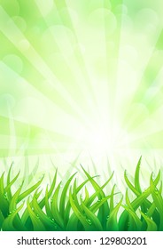 Natural background with lush green grass. EPS10