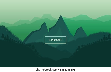 Natural background with mountains landscape in  thick forest concept.