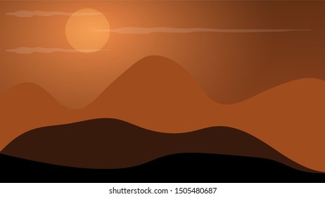 Natural background with mountains landscape Vector