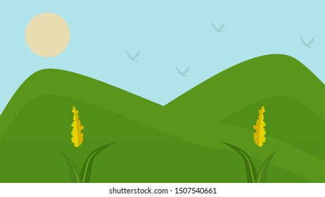 Natural background with mountains landscape  Vector