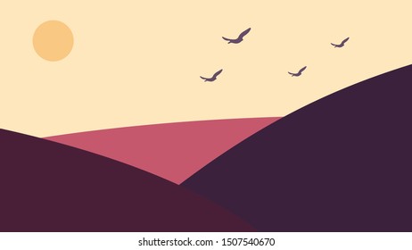 Natural background with mountains landscape  Vector