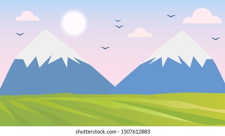 Natural background with mountains landscape Vector