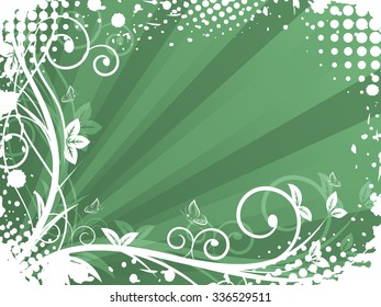 Natural background with spiral pattern, grunge and halftone effect/vector illustration with space for your text or creative editing.