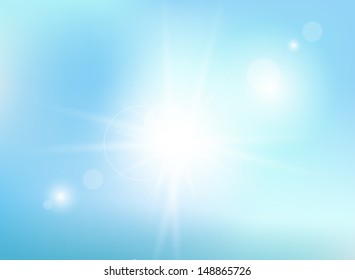 Natural background with sun is shining behind the clouds 