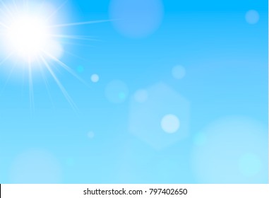 Natural background with sun is shining behind the clouds