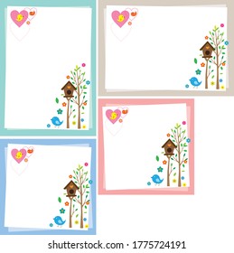 a natural background with the theme of the house of birds on the tree.A background that gave a change in size to the same design.Good background for A4 size.