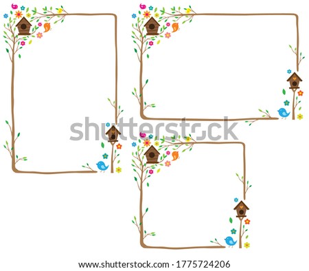 a natural background with the theme of the house of birds on the tree.A background that gave a change in size to the same design.Good background for A4 size.