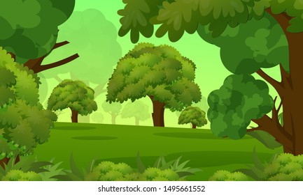 Natural background with tropical forest landscape  Vector