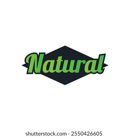 Natural badge icon flat vector design