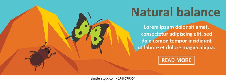 Natural balance banner horizontal concept. Flat illustration of natural balance banner horizontal vector concept for web