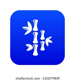 Natural bamboo icon blue vector isolated on white background