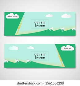 Natural banner design. summer time banner. Mountain banner. beautiful creative design