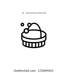 Natural bath brush simple black line web icon vector illustration. Editable stroke. 48x48 Pixel Perfect.