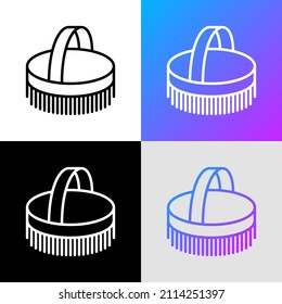 Natural bath brush thin line icon. Zero waste. Modern vector for body care.