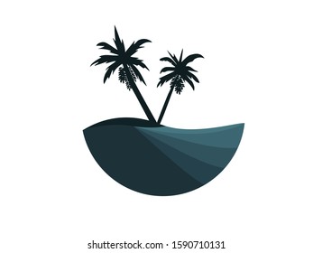 Natural Beach Logo Template Design Vector