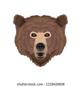 Natural Bear Face Vector.