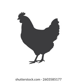 A  natural beautiful hen silhoute illutration with a white backraund