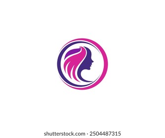 Natural Beautiful woman's face flower logo
