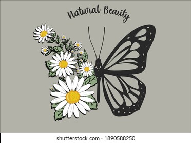 natural beauty  butterflies and daisies positive quote flower design margarita 
mariposa
stationery,mug,t shirt,phone case fashion slogan  style spring summer sticker and etc fashion design Swallowtai