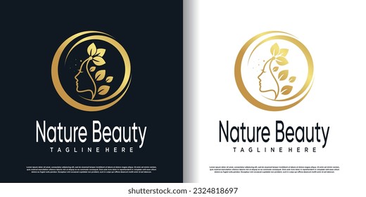 Natural beauty design vector with creative concept premium vector