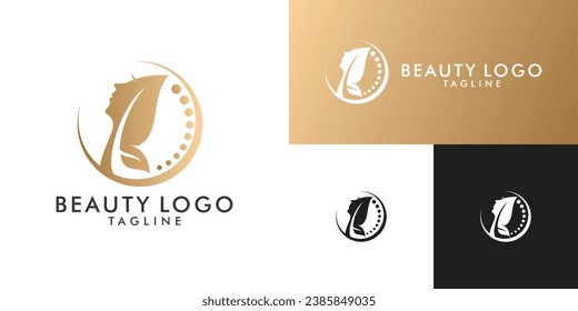 Natural beauty face logo design template vector. Logo design for face, cosmetics, health, skin, care, clinic.