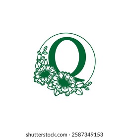 the natural beauty of the letter q logo wrapped in elegant flowers and fresh leaves