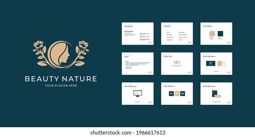 Natural beauty logo and brand guide template