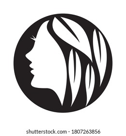 Natural Beauty Logo Design Template. Women's Health Care Logo Design. Line art, painting art, tattoo art.face logo.